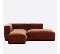 Sofá modular de ángulo izquierdo, en pana vintage, SEVEN. Talla ángulo izquierdo. Color Terracota