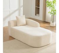 Sofá Modular de Chenilla, Sillón de Relax para Salón, Beige, 1 Plaza