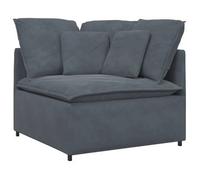 vidaXL: Módulo de esquina modular para sofá con cojines, color gris oscuro, 100 cm