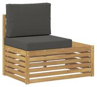 Sofá modular de exterior con cojín Blanco 91 x 63 x 73 cm