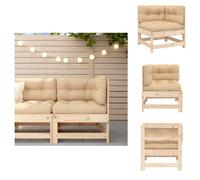 Sofá modular de exterior con cojines, fabricado en madera maciza de pino. Elementos para sofá de jardín