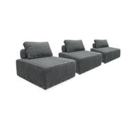 Sofá Modular De Pana, 3 Plazas, Gris Oscuro