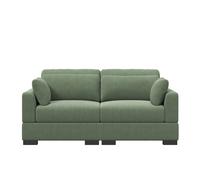 Sofá Modular de Terciopelo Corduroy Verde con Chaise Longue y Almacenamiento, Sofá Esquinero Desmontable de 3 Plazas con Cojines para Salón, Sala de Estar y Apartamento