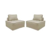 Sofá Modular En Tela Lisa, 2 Plazas, Beige