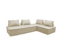 Sofá modular en tela lisa, 4 plazas Beige