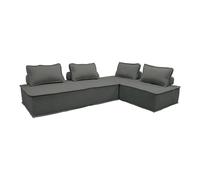 Sofá modular en tela lisa, 4 plazas Gray