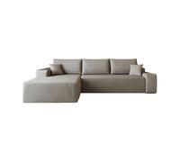 Sofá modular esquinero 270 cm - diseño moderno con chaise longue en l, asiento profundo, sin montaje, comprimido - camel