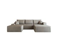 Sofá modular esquinero 270cm - con chaise longue en l, asiento profundo, sin montaje, 3 plazas - camel