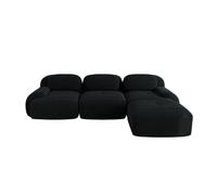 Sofá modular esquineros - sin montaje, ergonómico y apto para mascotas, con reposabrazos extra anchos, cojín de espuma 32d - negro