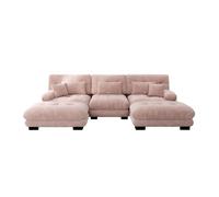 Sofá modular grande u - sofá cloud con asiento profundo, sofá convertible con ottoman - rosa