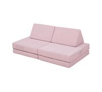 Sofá modular infantil de 5 piezas norhulta 120x66x46 cm pana - rosa [en.casa]