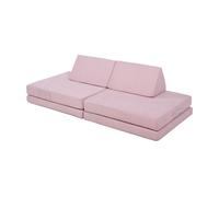Sofá modular infantil de 5 piezas norhulta 150x66x46 cm pana - rosa [en.casa]
