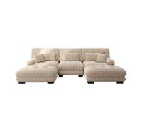 Sofá modular lujo - grande u - sofá cloud convertible con ottoman - chenilla café claro