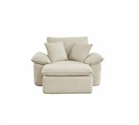Sofá modular sin estructura 1 plaza - función cama, suelo, suave tipo cloud, con reposapiés y almacenamiento - beige