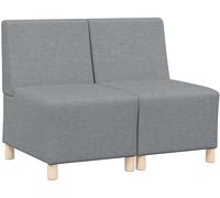 Sofá modular sin reposabrazos, 2 piezas. Unidad de sofá sin reposabrazos, diseño moderno para salones, estudios, habitaciones de juegos. Color gris claro. Dimensiones: 55 x 74 x 82 cm. Fabricado en te