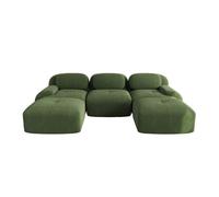 Sofá modular u - sin montaje, antideslizante, apto para mascotas, brazos extra anchos, 32d espuma elástica - verde