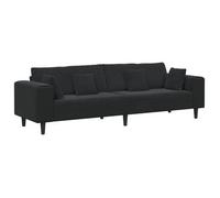 Sofá Negro 250 X 77 X 76 Cm Terciopelo Vidaxl
