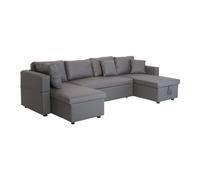 Sofá panorámico convertible en polipiel scott 4 plazas gris