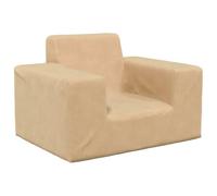 Sofá para niños crema de felpa suave, sillón infantil con funda extraíble y lavable, mini sofá cómodo acolchado de espuma para dormitorio, ideal para relajarse Leer