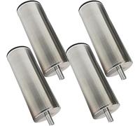 Sofá pie 4 patas de muebles de acero inoxidable cepillado, gabinete de metal, mesa de centro, mueble de TV, patas de tocador, patas de soporte for gabinete de baño, rosca M10, plateado(12.2cm/4.8in)