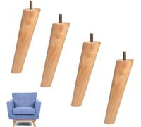 Sofá pie 4x Pies de sofá de madera maciza Pies de mesa de centro cónicos Pies de gabinete de TV Perno de gancho roscado M10, color madera original (recto 60 cm/23,6 pulgadas)(Oblique,15cm/5.9inch)
