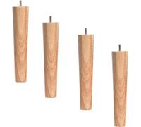 Sofá pie 4x Pies de sofá de madera maciza Pies de mesa de centro cónicos Pies de gabinete de TV Perno de gancho roscado M10, color madera original (recto 60 cm/23,6 pulgadas)(Straight,20cm/7.9inch)