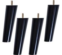 Sofá pie Paquete de 4 patas de sofá de madera maciza, patas de mesa de centro cónicas, patas de mueble de TV con perno de gancho roscado M10, negro (recto 70 cm/27,6 pulgadas)(Oblique,8cm/3.1inch)