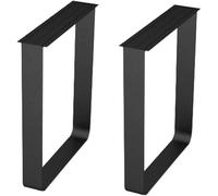 Sofá pie Par de patas de barra for mesa de comedor, de acero macizo, color negro.(50cm)