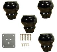 Sofá pie Patas for muebles, patas redondas for sofá, patas for cama, patas de madera maciza, juego de 4, patas de repuesto for taburetes, mesitas de noche/camas, 9 cm (blanco/marrón/negro)(Brown)