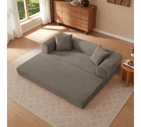 Sofá plegable, sofá convertible, sofá seccional sin marco y conjunto de silla, sofá cama que se puede convertir en cama, sofá con piso de tatami, adecuado para sala de estar, dormitorio (Taupe)