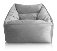 Sofá Puff Gigante XXL de Lujo en Terciopelo - Diseño con Reposapiés Incluido para Relax o Gaming - Bean Bag Chair Grande - Aiire Gray