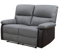 Sofá reclinable 2 plazas "lincoln" - negro/gris oscuro