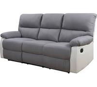 Sofá reclinable 3 plazas "lincoln" - blanco/ gris claro