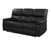 Sofá Reclinable 3 Plazas "lincoln" - Color Negro