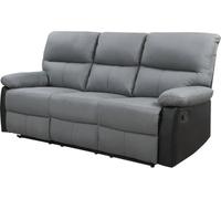 Habitat et Jardin Sofá reclinable 3 plazas Lincoln - Color Negro/Gris Oscuro