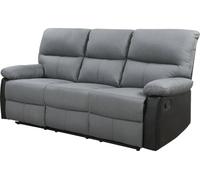 Habitat y Jardin - Sofá reclinable 3 plazas "Lincoln" - Color negro/Gris oscuro