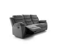 Sofa Reclinable Manual Houston 3 Plazas Gris Saldos y Stocks Gray