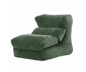 Sofá relax 1 plaza - diseño moderno, forma única, convertible en chaise longue - verde