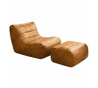 Sofá relax 1 plaza - ergonómico con otomana coordinada - marrón