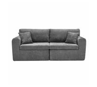 Sofá relax 2 plazas - para espacios pequeños - tejido de chenilla suave, bolsillo lateral, portavasos y cojines, adecuado para salón, despacho, habitación de invitados y apartamentos - gris