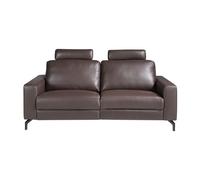 Angel Cerdá | Sofá Relax de 3 Plazas de Piel Marrón Chocolate Modelo 6366 | Reclinable Eléctrico con Cabezales Articulados