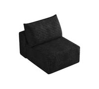 Sofá relax 70x95 cm - 1 plaza modular de pana suave - negro