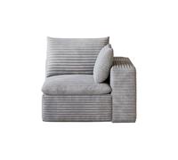 Sofá relax 90x90x60 cm - 1 plaza de pana acolchado - gris