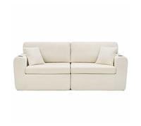 Sofá relax de 2 plazas - para espacios pequeños, tejido de chenilla suave, bolsillo lateral para revistas, portavasos y cojines, apto para salón, despacho, habitación de invitados y apartamentos - bei