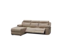 duehome - Sofá relax eléctrico con chaiselongue derecho Nellie 3 plazas Cement