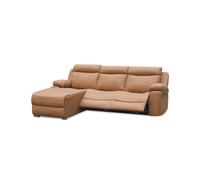 Sofá relax eléctrico con chaiselongue derecho Nellie 3 plazas Stone