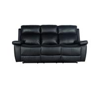 Sofá relax manual thea piel negro 3 plazas