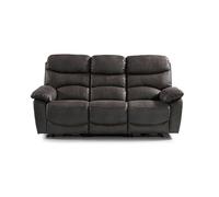 Sofá relax motorizado tela esprit 3 plazas gris chocolate - conforama