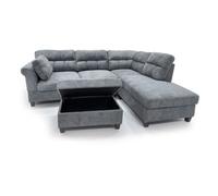 Sofa rinconera dama + ottoman ,260cm, gris, chaise derecho