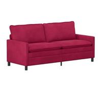 vidaXL Sofá 196 x 81 x 87,5 cm Terciopelo Multicolor Rojo vino tinto